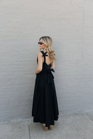 Black Bow Woven Dress *final sale - The Red Thread Boutique