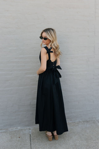 Black Bow Woven Dress *final sale - The Red Thread Boutique