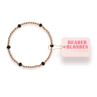 Black Poppi Bracelet: Standard 6.75 inch - The Red Thread Boutique