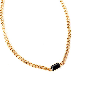 Black Stone Chain Necklace - The Red Thread Boutique