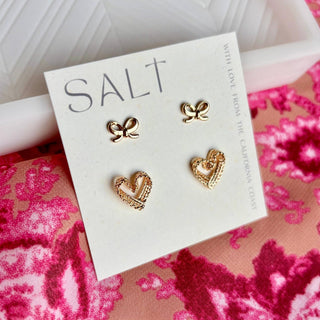 Bow & Heart Earrings - The Red Thread Boutique