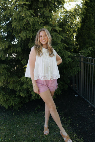 Bow Striped Shorts, Red - The Red Thread Boutique