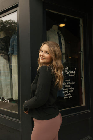 Boxy Tee, Black - The Red Thread Boutique
