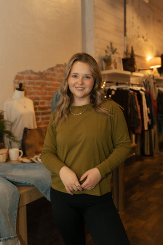 Boxy Tee, Green - The Red Thread Boutique