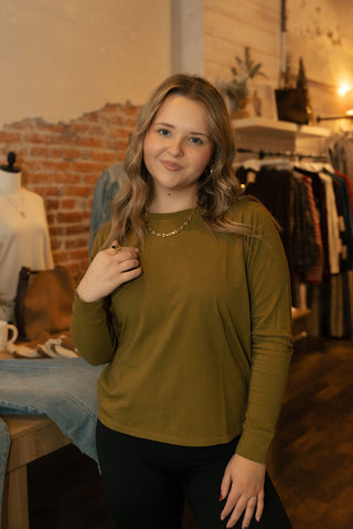 Boxy Tee, Green - The Red Thread Boutique