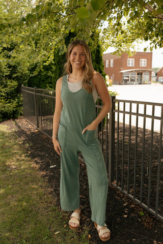 Brasila Jumpsuit, Hunter Green by Z Supply *final sale - The Red Thread Boutique