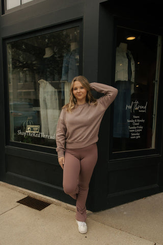 Burnout Sweatshirt, Rose Taupe - The Red Thread Boutique