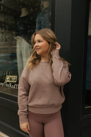 Burnout Sweatshirt, Rose Taupe - The Red Thread Boutique