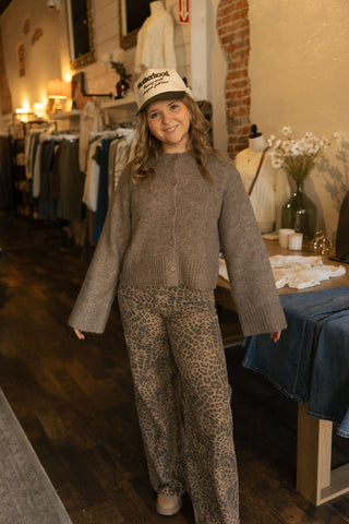 Button Front Cardigan, Mocha - The Red Thread Boutique