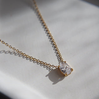 Oval Solitaire Necklace