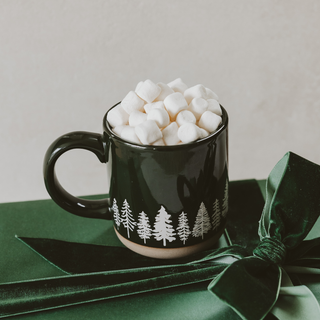 Pine Trees Stoneware Coffee Mug