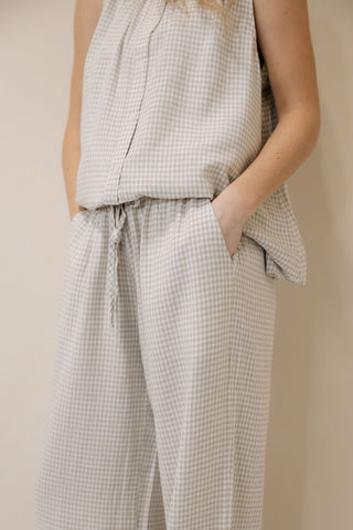 Caelis Pants, Sand Gingham - The Red Thread Boutique