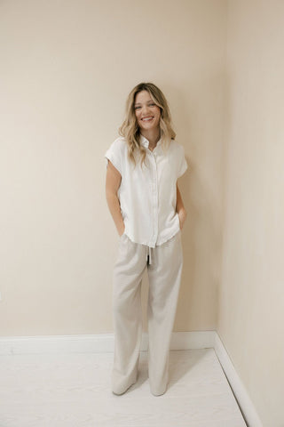 Caelis Pants, Sand Gingham - The Red Thread Boutique