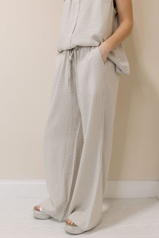 Caelis Pants, Sand Gingham - The Red Thread Boutique