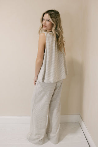Caelis Tank, Sand Gingham - The Red Thread Boutique