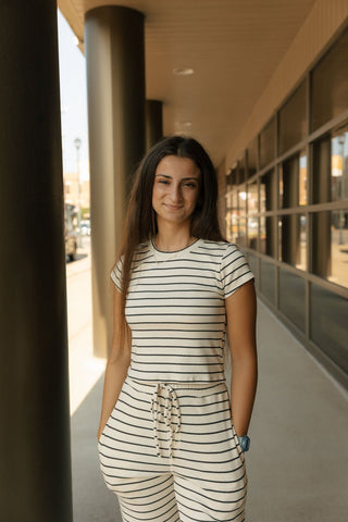 Call Me Top, Cream Black *final sale - The Red Thread Boutique