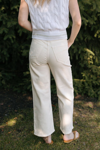 Cargo Pocket Wide Leg, Almond - The Red Thread Boutique