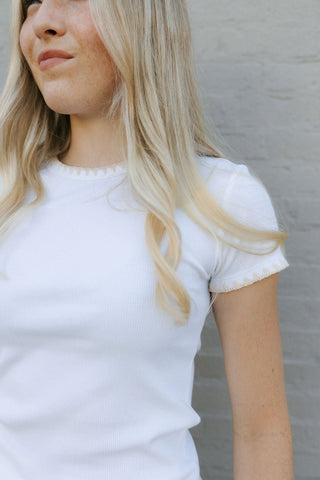 Cassie Rib Tee, White by Z Supply *final sale - The Red Thread Boutique
