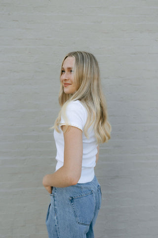 Cassie Rib Tee, White by Z Supply *final sale - The Red Thread Boutique