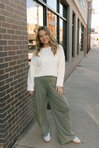 Celina Wide Leg Pants, Olive *final sale* - The Red Thread Boutique