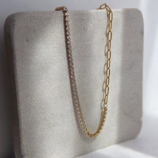 Celine Necklace | CZ Paperclip Necklace - The Red Thread Boutique