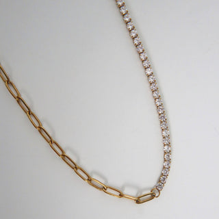 Celine Necklace | CZ Paperclip Necklace - The Red Thread Boutique