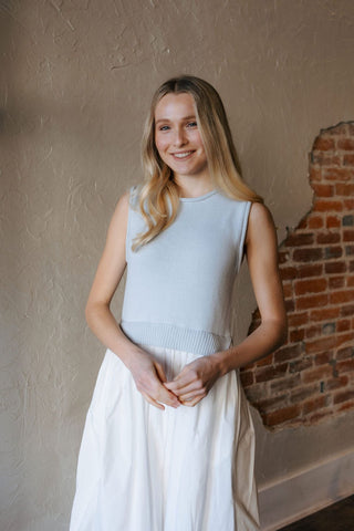 Charlotte Dress, Blue White *final sale - The Red Thread Boutique