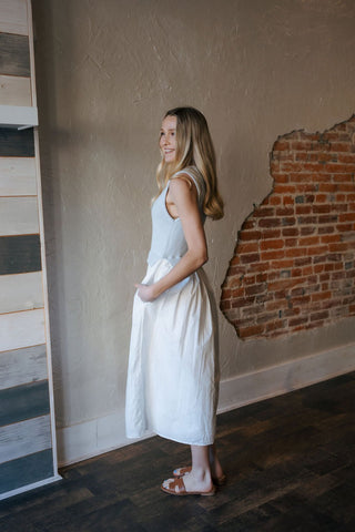 Charlotte Dress, Blue White *final sale - The Red Thread Boutique