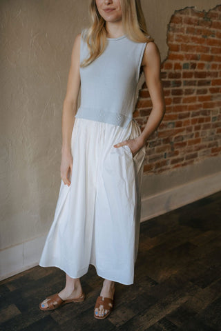 Charlotte Dress, Blue White *final sale - The Red Thread Boutique