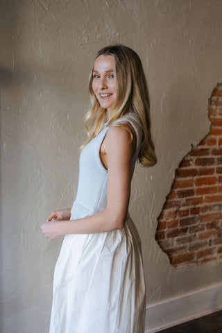 Charlotte Dress, Blue White *final sale - The Red Thread Boutique