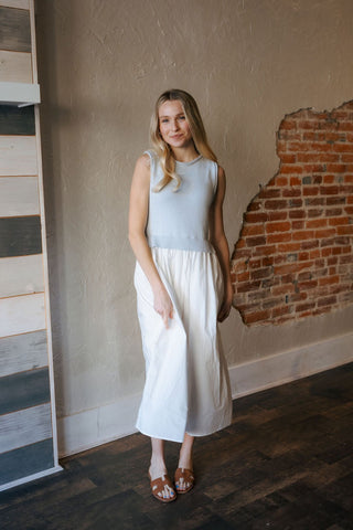 Charlotte Dress, Blue White *final sale - The Red Thread Boutique