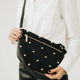 Chic Gold Studded Westlyn Bum Bag: Cream - The Red Thread Boutique