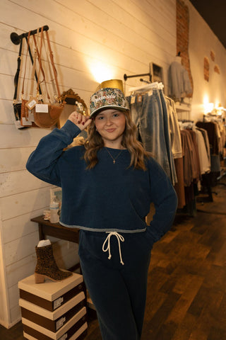 Circuit Knit Denim Sweatshirt, Indigo by Z Supply - The Red Thread Boutique