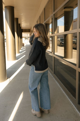 Color Combo Sweater, Navy *final sale* - The Red Thread Boutique