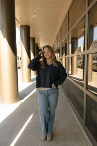 Color Combo Sweater, Navy *final sale* - The Red Thread Boutique