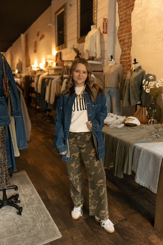 Contrast Collar Barn Jacket *final sale* - The Red Thread Boutique