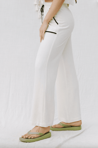 Contrast Linen Pants - The Red Thread Boutique