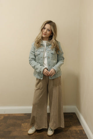 Cora Lace Pocket Knit Pants, Mocha - The Red Thread Boutique