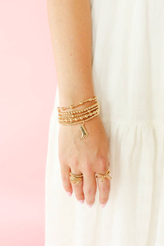 Cowgirl Boot Gold Charm Bracelet: Standard 6.75 inch - The Red Thread Boutique