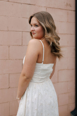 Cream Floral Lace Midi Dress *final sale* - The Red Thread Boutique