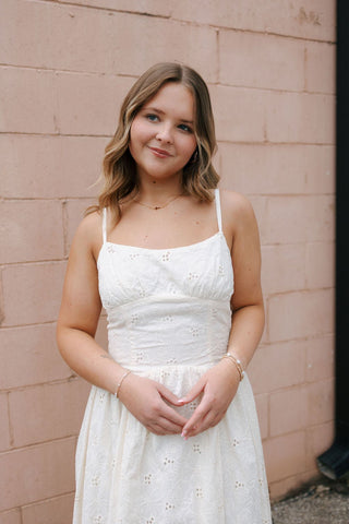 Cream Floral Lace Midi Dress *final sale* - The Red Thread Boutique