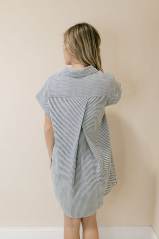 Crescent Dress, Blue Stripe - The Red Thread Boutique