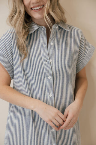 Crescent Dress, Blue Stripe - The Red Thread Boutique