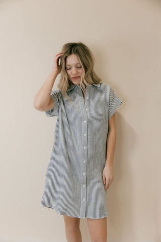 Crescent Dress, Blue Stripe - The Red Thread Boutique