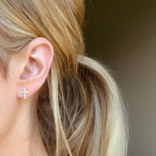 Cross Stud Earrings - The Red Thread Boutique