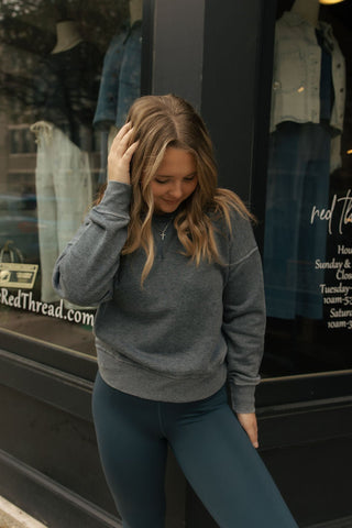 Crossover Waist Leggings, Navy *final sale - The Red Thread Boutique