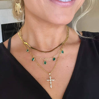 Crystal Cross Necklace - The Red Thread Boutique