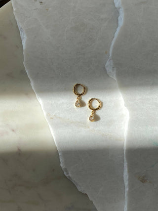 Crystal Huggie Hoops - The Red Thread Boutique