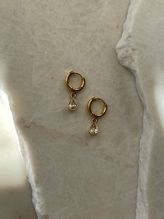 Crystal Huggie Hoops - The Red Thread Boutique