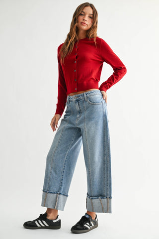 Cuffed Barrel, Med Wash - The Red Thread Boutique